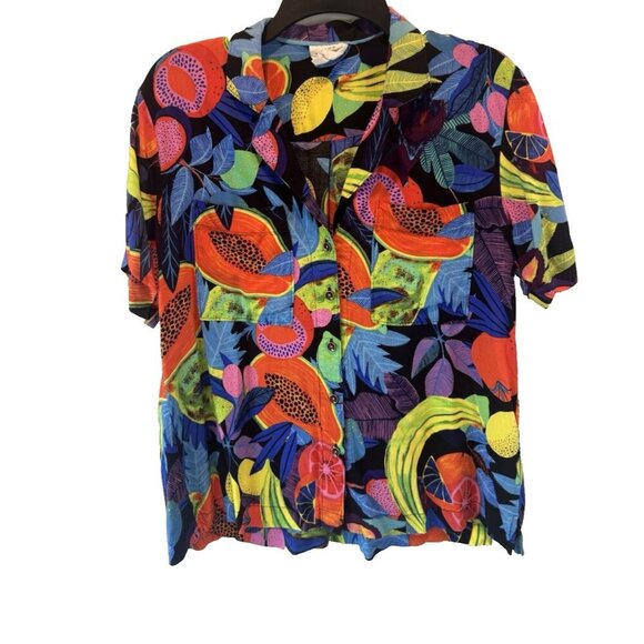 Orane Sigal Tops - Anthropologie Orane Sigal Bonanza Surf Buttondown Top M Colorful Maximalist